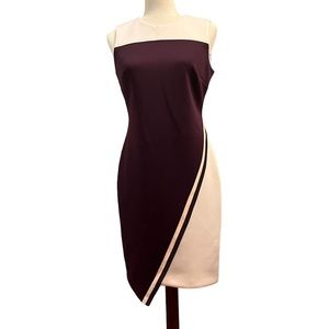 NWT Tommy Hilfiger Maroon and pink asymmetrical dress size 6